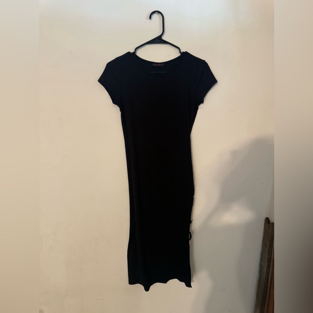 Rainbow Black Dress w/ Cute Slit